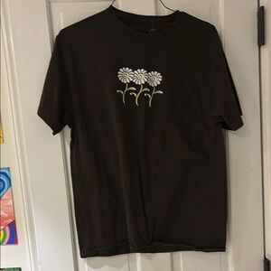 Brown T-Shirt with Floral Design